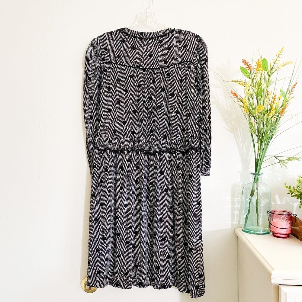 ☀️ ANTHROPOLOGIE MAEVE Galen Black White Dot Dress Small - Picture 5 of 5